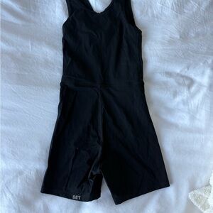 Set active black workout romper one suit